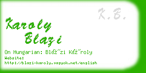 karoly blazi business card